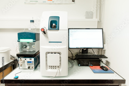 Medical equipment in modern laboratory prepared for coronavirus diagnosis.