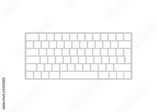Keyboard white flat vector illustration on white background