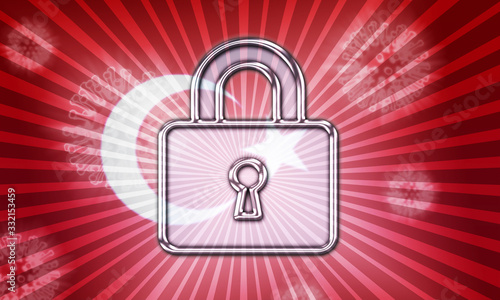 Turkey lockdown preventing ncov epidemic or outbreak - 3d Illustration
