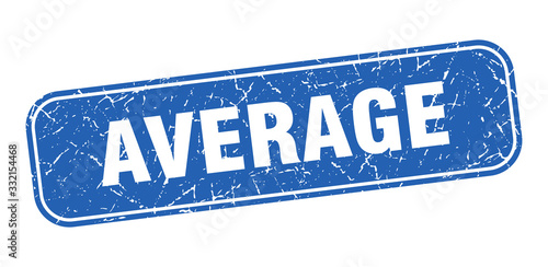 average stamp. average square grungy blue sign.