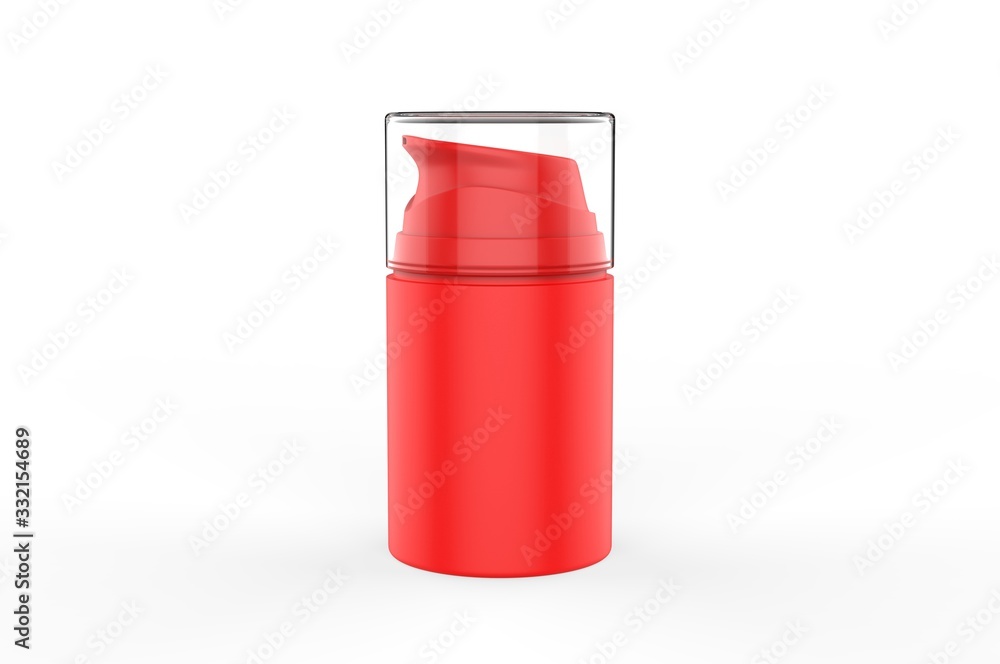 Blank Plastic Cosmetic Round Shape Lotion Bottle For Branding, 3d Render Illustration. Blank Plastic Cosmetic Round Shape Lotion Bottle For Branding, 3d Render Illustration.
