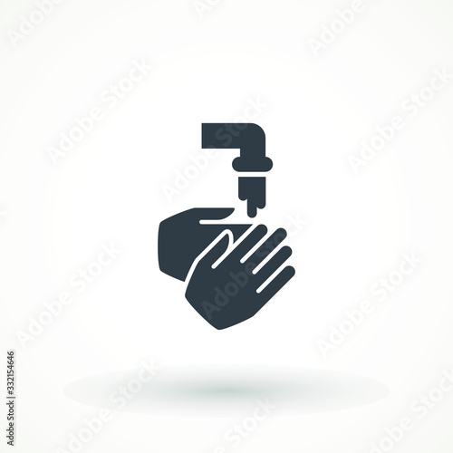 Hand wash flat vector icon. Clean hands flat vector icon washing . Hygiene symbol on white isolated background.
