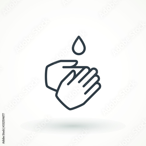 Hand wash flat vector icon. Clean hands flat vector icon washing . Hygiene symbol on white isolated background.