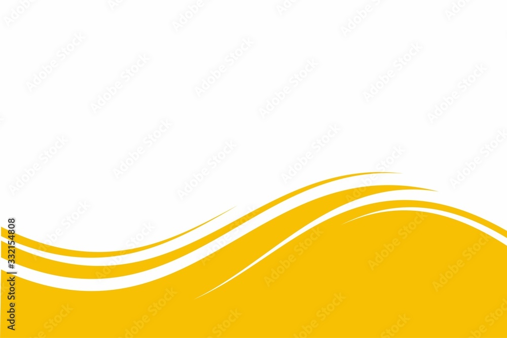 Abstract Yellow White Wave Background Design with Empty Space for Text  Template Vector Stock Vector | Adobe Stock