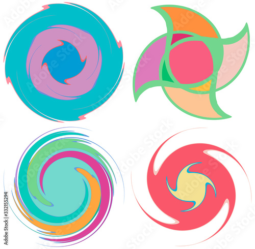 Abstract spiral, swirl, twirl and vortex shapes