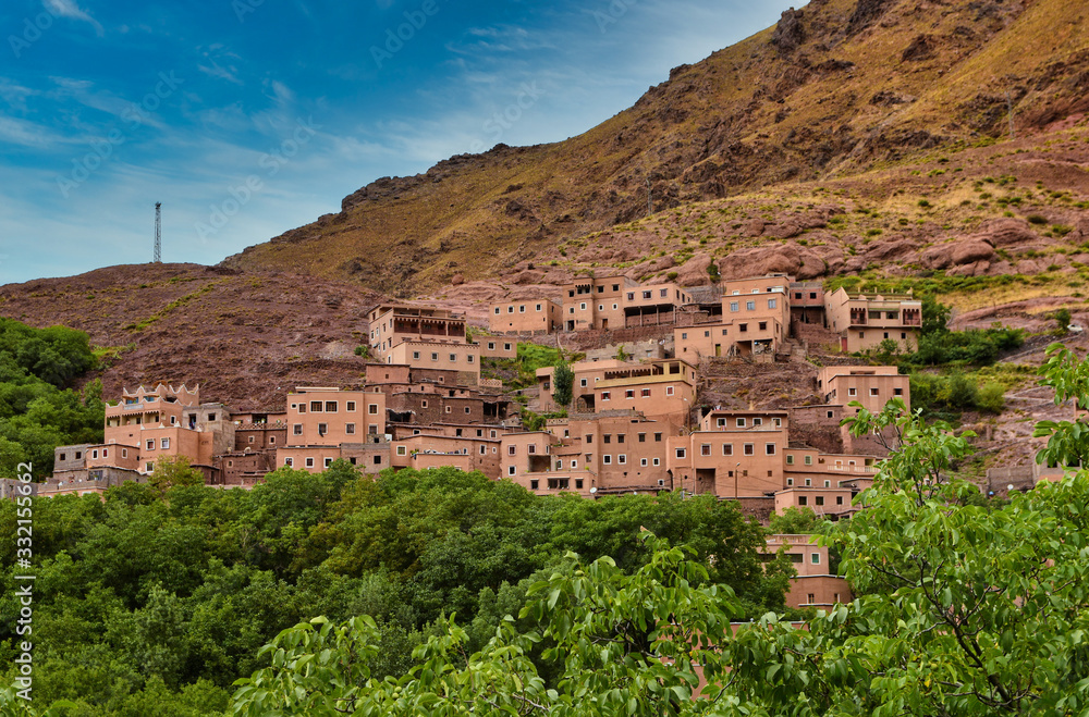 Remote Berber village in the Atlas mountain in Morocco