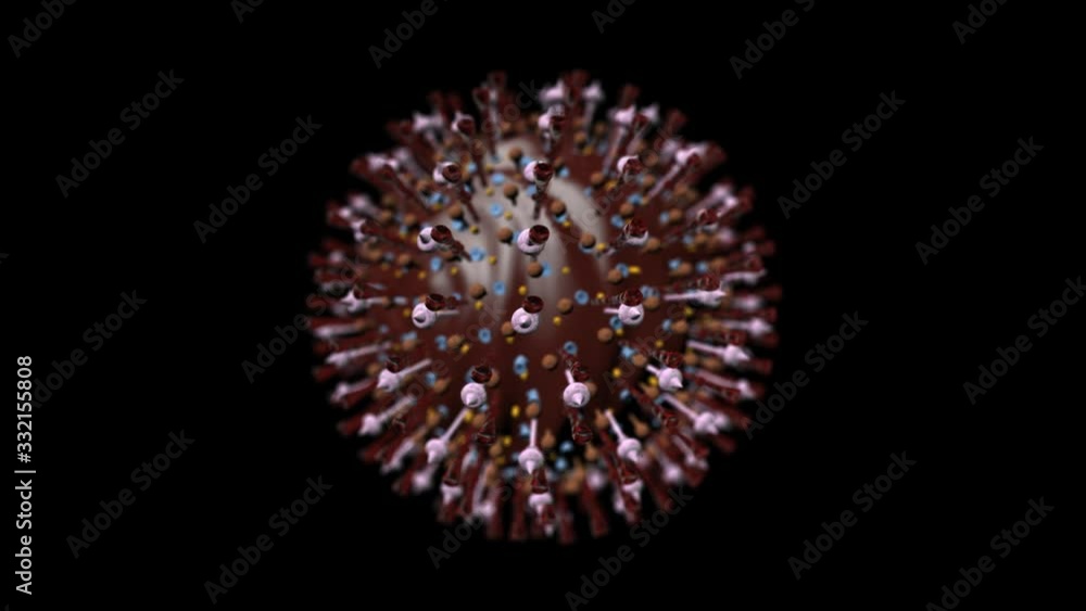 Coronavirus Covid 19 rotating in seamless loop Abstract medical animation Coronavirus Covid 19 rotating in seamless loop Abstract medical animation