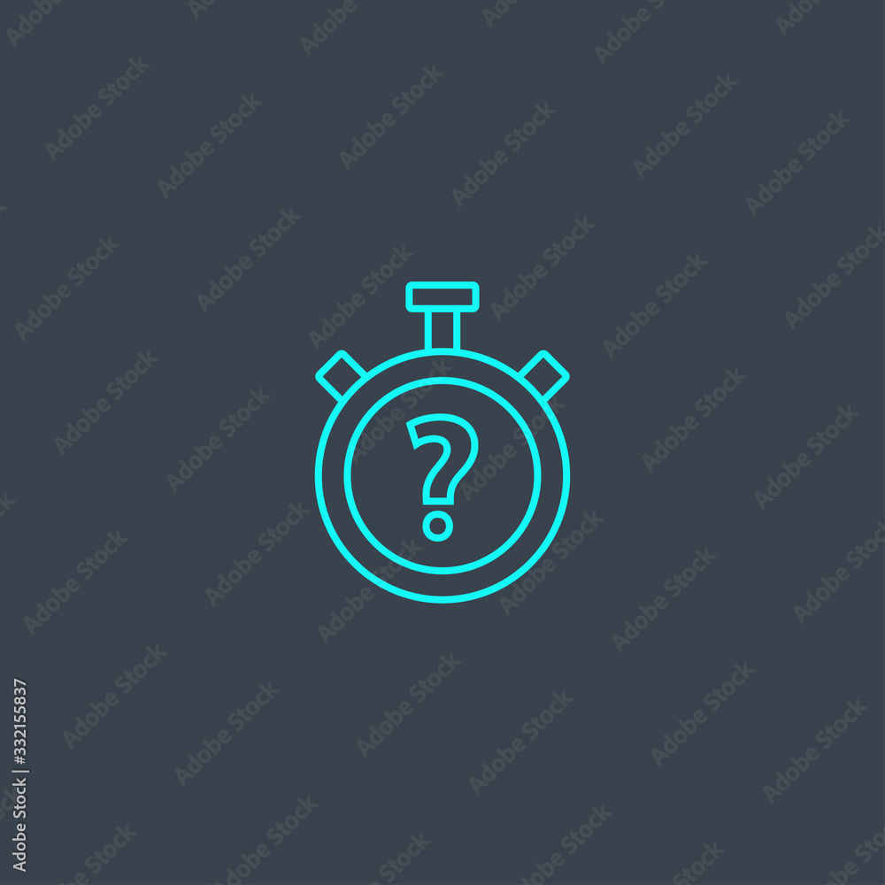 quiz concept blue line icon. Simple thin element on dark background ...