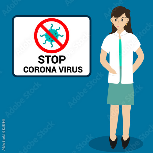 women doctor give information about corona virus