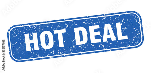 hot deal stamp. hot deal square grungy blue sign.