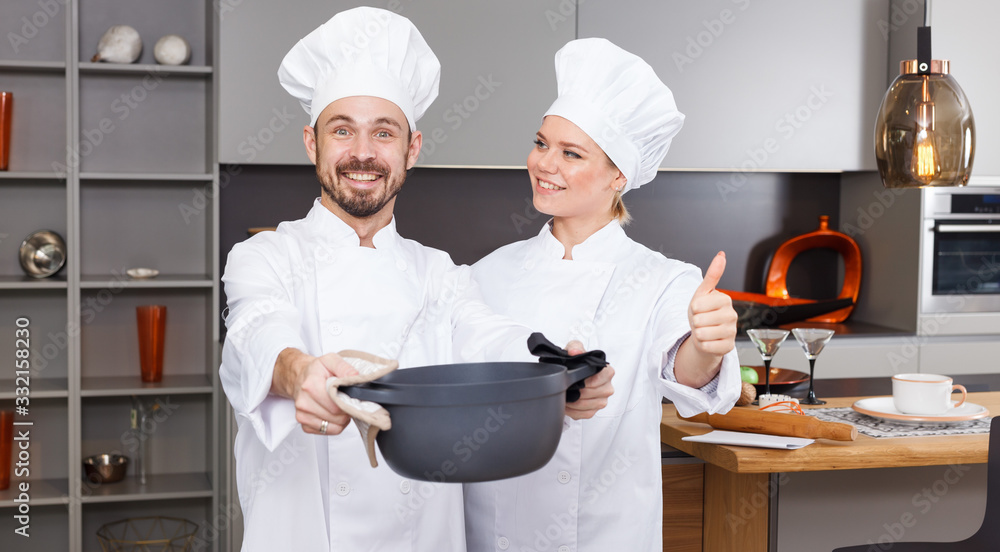Two confident chefs