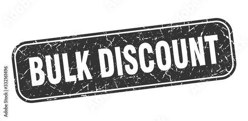 bulk discount stamp. bulk discount square grungy black sign.