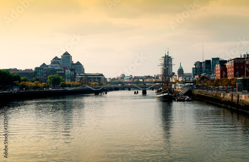 Cityscape of Dublin in sunset  © gaborphotos