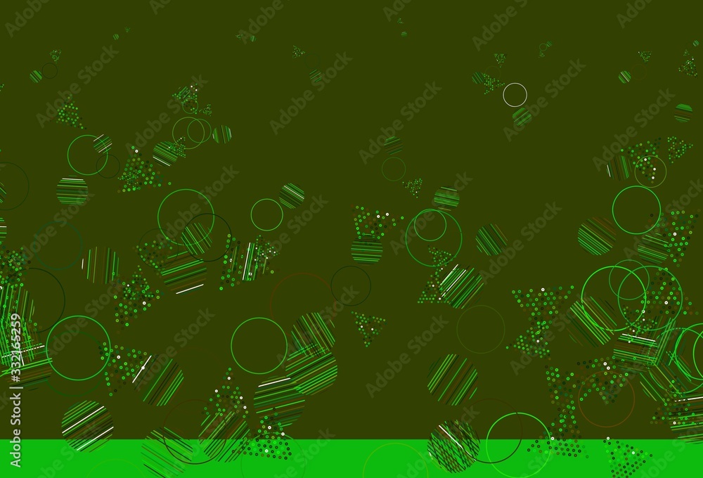 Light Green, Yellow vector texture with triangular style with circles. Light Green, Yellow vector texture with triangular style with circles.