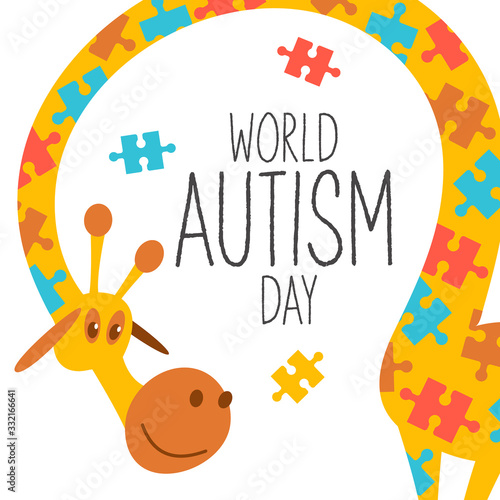 World autism day. Vector illustration in cartoon style.