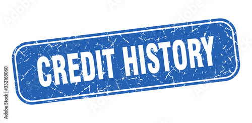 credit history stamp. credit history square grungy blue sign.