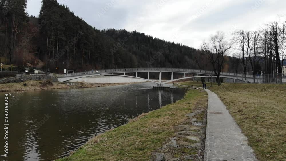 Poprad River in spring. Village Piwniczna-Zdroj, Poland. Poprad River in spring. Village Piwniczna-Zdroj, Poland.