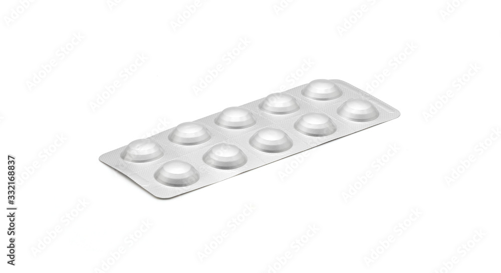 Close up on tablets and capsules pill in blister packaging arranged.Pharmaceutical industry concept. Pharmacy drugstore, Amoxicillin capsule pills, isolated on white background with clipping path. Close up on tablets and capsules pill in blister packaging arranged.Pharmaceutical industry concept. Pharmacy drugstore, Amoxicillin capsule pills, isolated on white background with clipping path.