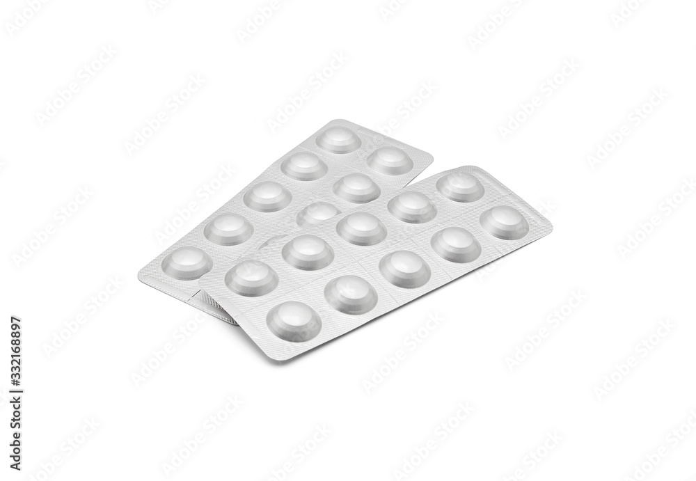 Close up on tablets and capsules pill in blister packaging arranged.Pharmaceutical industry concept. Pharmacy drugstore, Amoxicillin capsule pills, isolated on white background with clipping path. Close up on tablets and capsules pill in blister packaging arranged.Pharmaceutical industry concept. Pharmacy drugstore, Amoxicillin capsule pills, isolated on white background with clipping path.