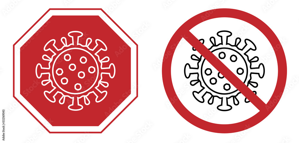 Obraz premium Stop coronavirus icon vector sign
