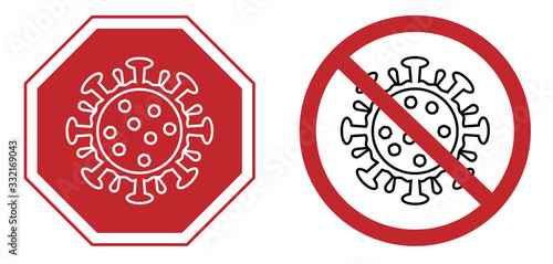 Stop coronavirus icon vector sign