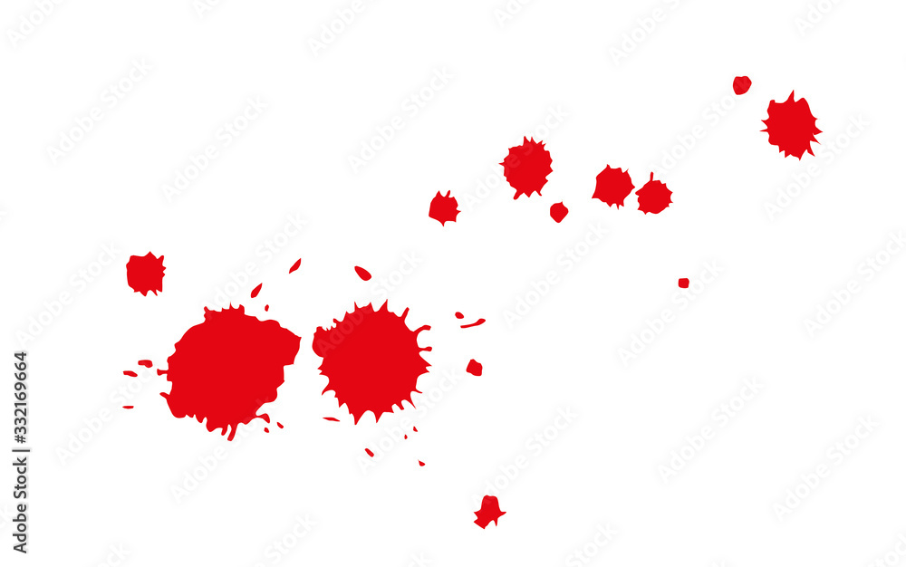 red blood, white background vector illustration