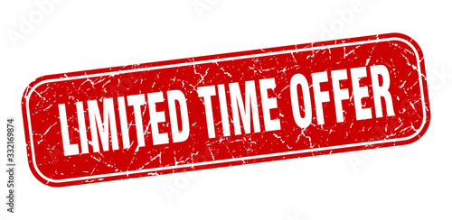limited time offer stamp. limited time offer square grungy red sign.