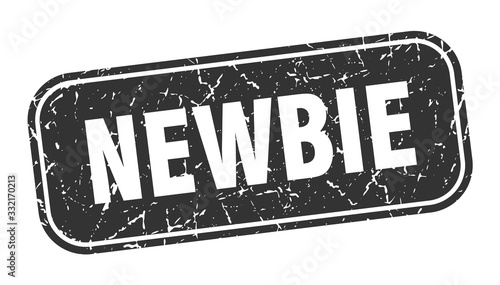 newbie stamp. newbie square grungy black sign.