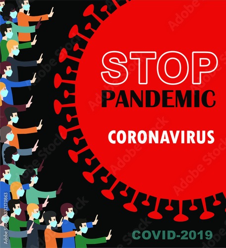 People  in a protective masks  stop  Corona Virus, covid-2019
