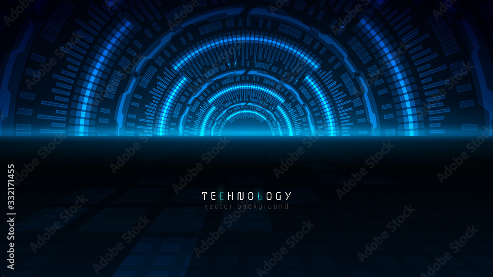 © A.PAI - blue futuristic interface technology abstract vector background,copy space cyberspace technology background design,virtual reality technology screen computer background