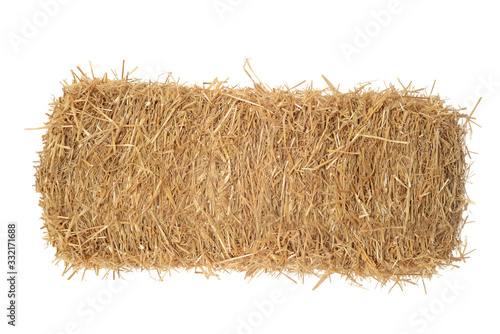 isolated bale of hay on white