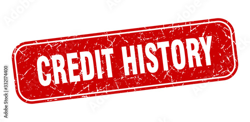 credit history stamp. credit history square grungy red sign.