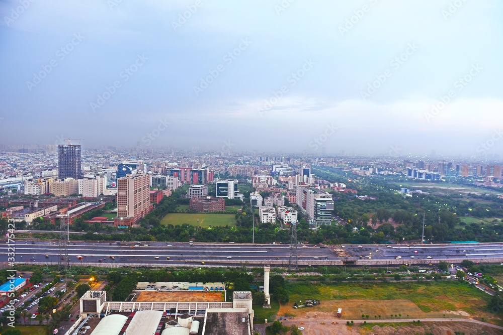 Fototapeta premium Cityscape of Noida & Indirapuram India. Bird Eye View.