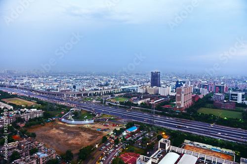 Cityscape of Noida & Indirapuram India. Bird Eye View. photo