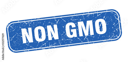 non gmo stamp. non gmo square grungy blue sign.