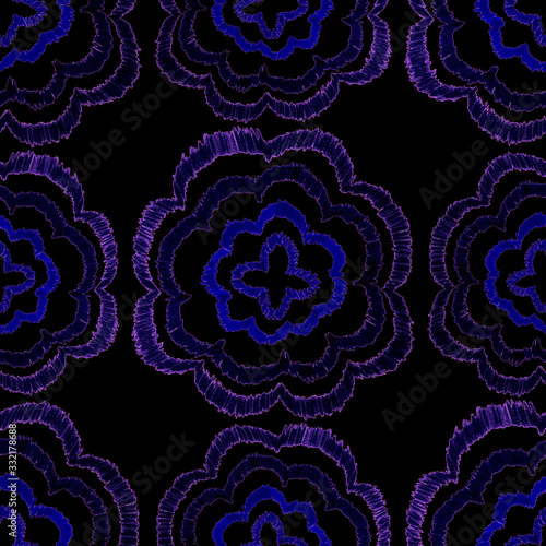 Creative seamless pattern with hand drawn ikat stars. Ethnic boho seamless pa...