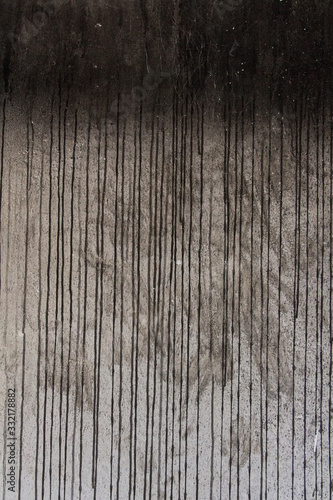 painted black dripping on gray wall, dripping liquid, paint flows, current paint, stains, current drops