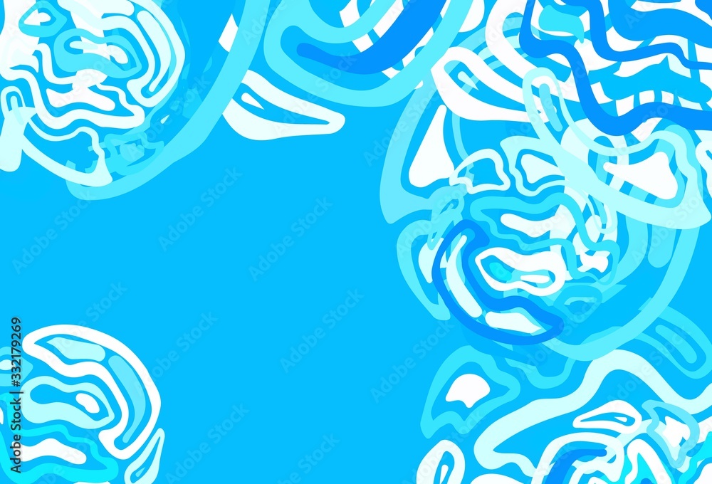 Light BLUE vector template with chaotic shapes. Light BLUE vector template with chaotic shapes.