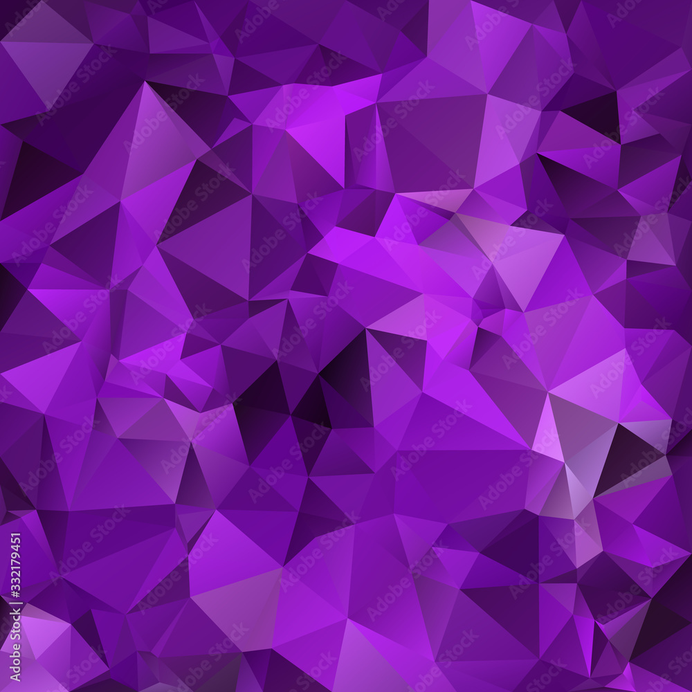 vector abstract irregular polygon square background - triangle low poly pattern - color bright violet lilac lavender purple