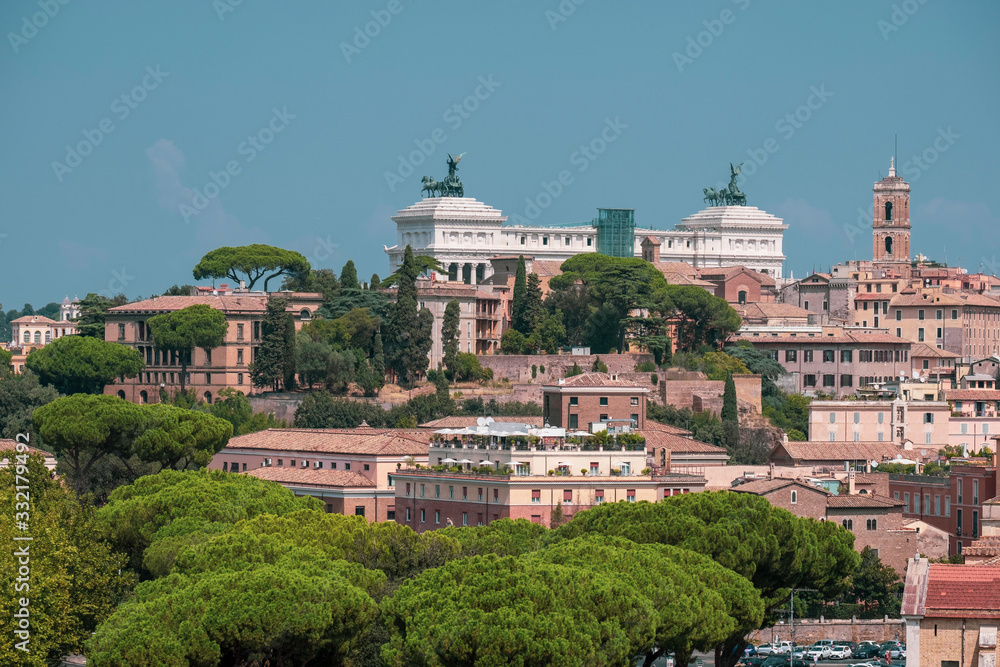 beautiful view across Rome from the view point