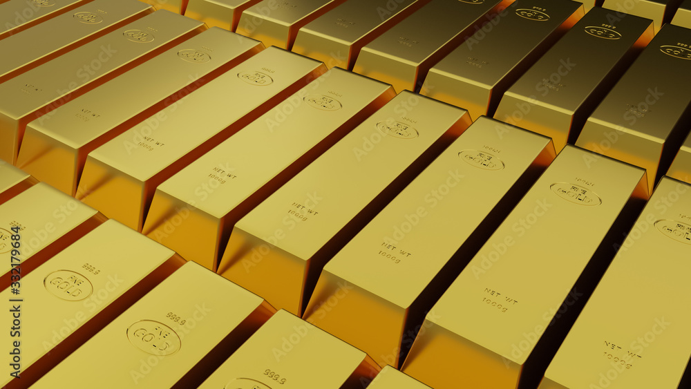 Stack of fine gold bars Stack of fine gold bars