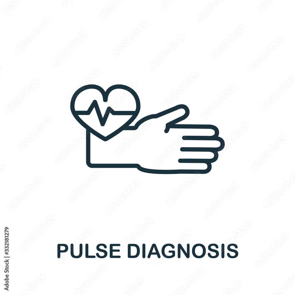 Pulse Diagnosis icon from alternative medicine collection. Simple line Pulse Diagnosis icon for templates, web design and infographics Pulse Diagnosis icon from alternative medicine collection. Simple line Pulse Diagnosis icon for templates, web design and infographics