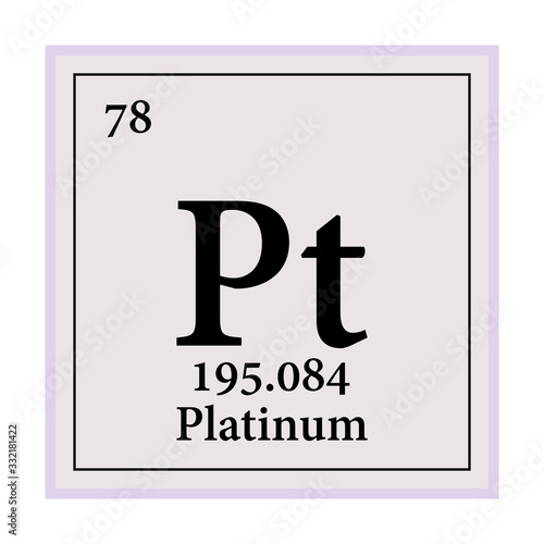 Platinum Periodic Table of the Elements Vector illustration eps 10
