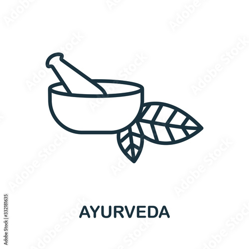 Ayurveda icon from alternative medicine collection. Simple line Ayurveda icon for templates, web design and infographics