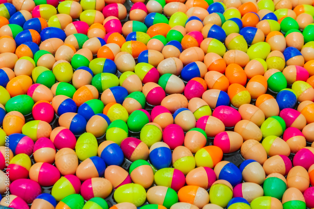 Obraz premium Colorful plastic easter eggs.