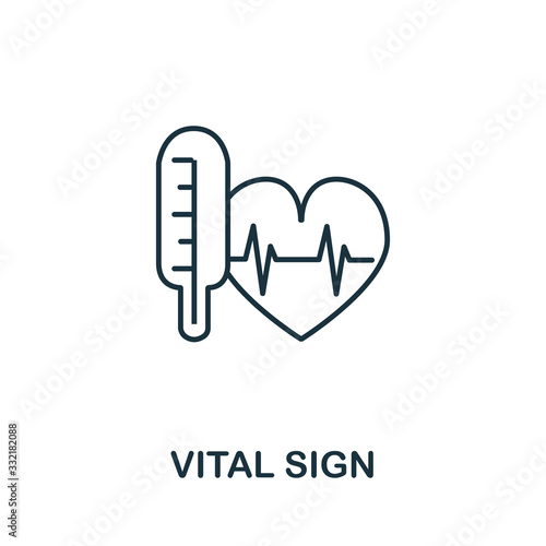 Vital Sign icon from health check collection. Simple line Vital Sign icon for templates, web design and infographics