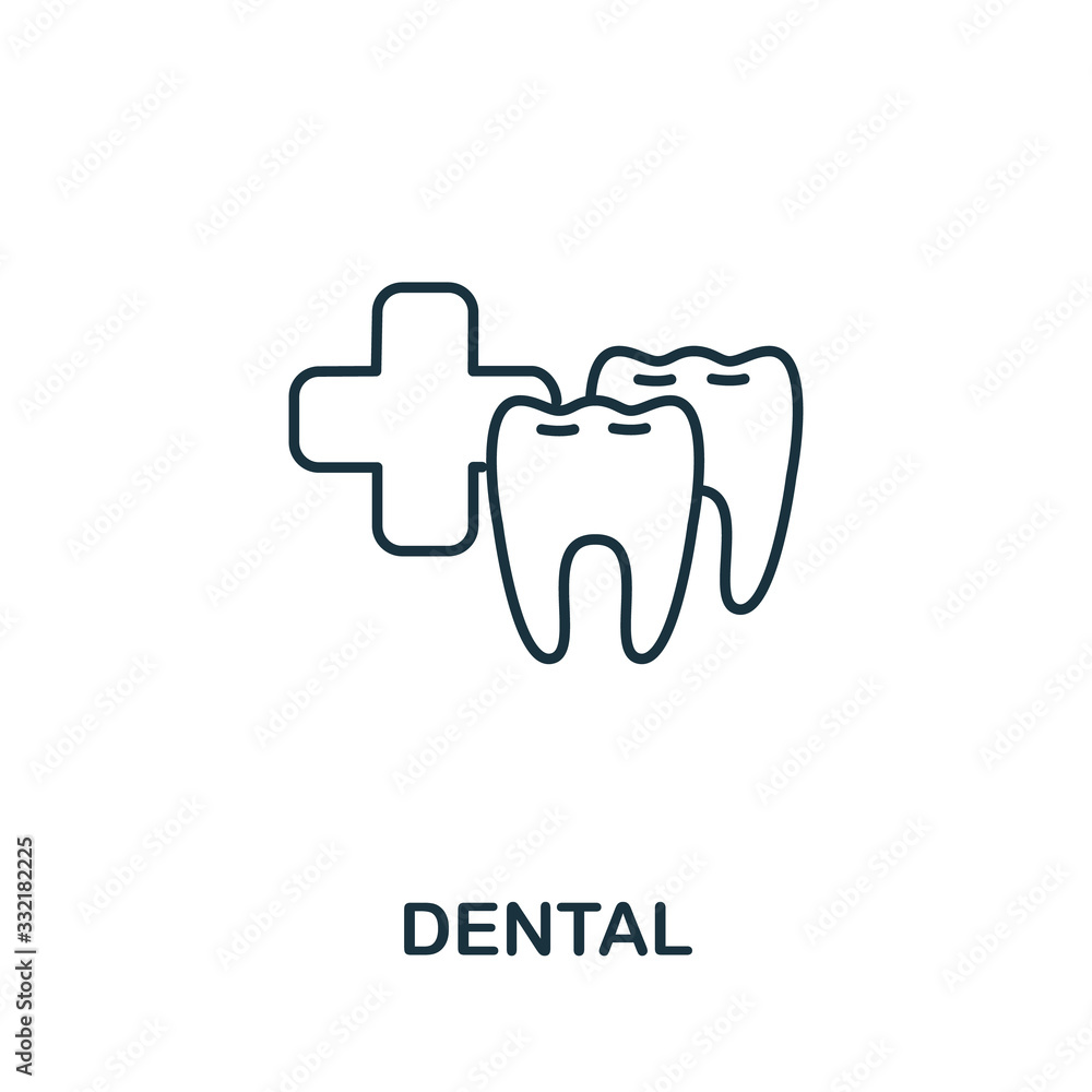 Dental icon from health check collection. Simple line Dental icon for templates, web design and infographics Dental icon from health check collection. Simple line Dental icon for templates, web design and infographics