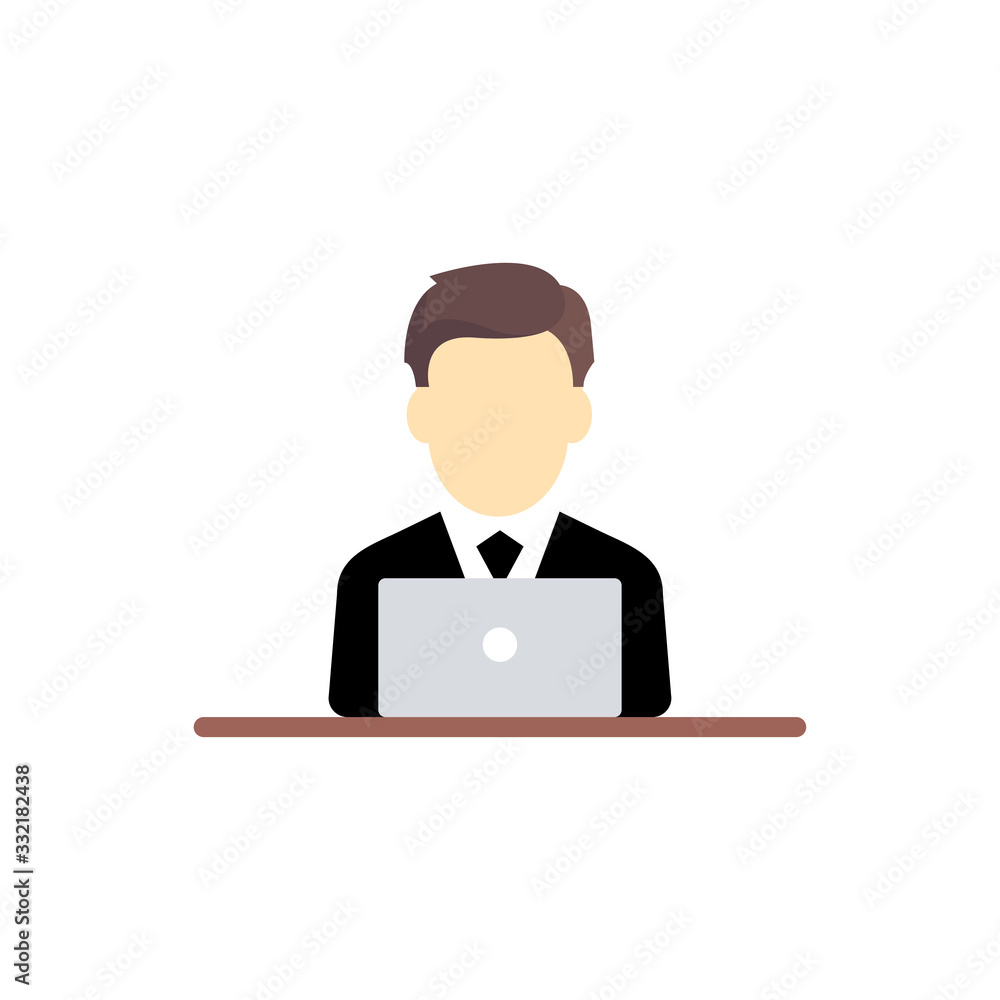 Businessman working on computer,vector illustrations