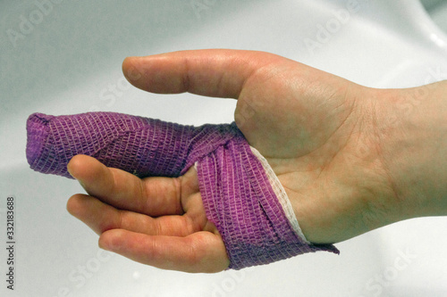 Bandaged Hand Wrapped in gauze