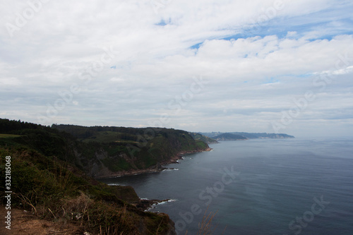 Ocean side cliffs in Asturias Spain